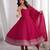Roman silk embroidery sequins work rani pink readymade ethnic gown