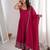 Roman silk embroidery sequins work rani pink readymade ethnic gown