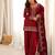Roman silk embroidery sequins work maroon readymade salwar suit