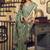 Pista kolkata cotton saree with litchi work & fancy tassels
