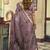 Mauve kolkata cotton saree with litchi work & fancy tassels