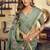 Pista kolkata cotton saree with litchi work & fancy tassels