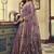 Mauve kolkata cotton saree with litchi work & fancy tassels