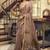 Brown kolkata cotton saree with litchi work & fancy tassels