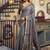 Gray kolkata cotton saree with litchi work & fancy tassels