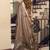 Brown kolkata cotton saree with litchi work & fancy tassels