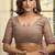 Brown kolkata cotton saree with litchi work & fancy tassels