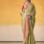 Olive tissue silk with beautiful tussle on pallu casual  wear saree