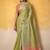 Olive tissue silk with beautiful tussle on pallu casual  wear saree