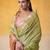 Olive tissue silk with beautiful tussle on pallu casual  wear saree