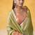 Olive tissue silk with beautiful tussle on pallu casual  wear saree