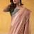 Peach tissue silk with beautiful tussle on pallu casual  wear saree