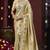 Cream silk blend embroidered silk blend Saree with blouse 