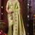 Pista green silk blend embroidered silk blend Saree with blouse 