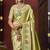 Pista green silk blend embroidered silk blend Saree with blouse 