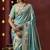 Sky blue silk blend embroidered silk blend Saree with blouse 