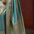 Sky blue silk blend embroidered silk blend Saree with blouse 