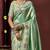 Green silk blend embroidered silk blend Saree with blouse 