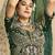 Pista green dark green silk blend embroidered wedding Saree with blouse 