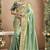 Pista green dark green silk blend embroidered wedding Saree with blouse 