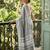 Grey colour linen saree with woven border & elegant pallu