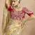 Cream red silk blend embroidered wedding Saree with blouse 