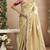 Cream red silk blend embroidered wedding Saree with blouse 