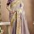 Mauve purple silk blend embroidered wedding Saree with blouse 