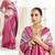 Pink magenta silk blend embroidered kanchipuram silk blend Saree with blouse 