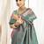 Pink blue silk blend embroidered kanchipuram silk blend Saree with blouse 