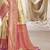 Cream pink silk blend embroidered kanchipuram silk blend Saree with blouse 