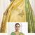 Gold green silk blend embroidered kanchipuram silk blend Saree with blouse 