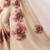 Cream pink linen printed linen saree