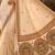 Cream linen printed linen saree
