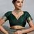 Green colour silk blend saree with silver zari weaving border
