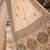Cream linen printed linen saree