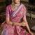 Lavender magenta silk blend embroidered traditional Saree with blouse 