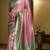 Pink green silk blend embroidered traditional Saree with blouse 