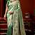 Green silk blend embroidered heavy work Saree with blouse 