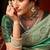 Green silk blend embroidered heavy work Saree with blouse 