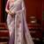 Lavender pink silk blend embroidered heavy work Saree with blouse 