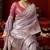Lavender pink silk blend embroidered heavy work Saree with blouse 