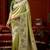 Pista green dark green silk blend embroidered heavy work Saree with blouse 