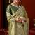 Pista green dark green silk blend embroidered heavy work Saree with blouse 