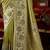 Pista green dark green silk blend embroidered heavy work Saree with blouse 