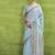 Sky blue linen beautiful tussle on pallu casual wear saree