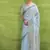 Sky blue linen beautiful tussle on pallu casual wear saree