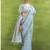 Sky blue linen beautiful tussle on pallu casual wear saree