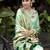 Green silk blend embroidered bollywood Saree with blouse 
