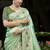 Green silk blend embroidered bollywood Saree with blouse 